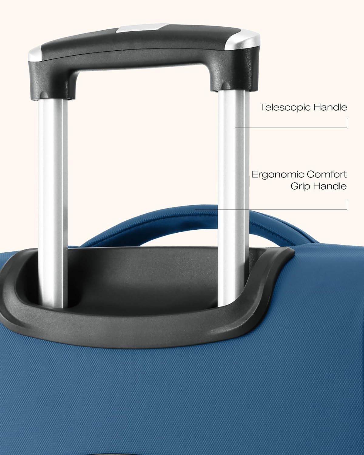 image:imageCoolife Upgraded Softside Luggage TSA Lock Spinner 3Piece 1800D Set Upgraded base system Premium Business UltraQuiet Dual Wheels 1800D waterrepellent fabric TSA lock multistage handleDeep Blue