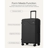 Coolife Luggage 3 Piece Set, Lightweight PC Hardside Suitcases, 20/24/28 | Expandable 20-Inch Carry-On, Dual Spinner Wheels, TSA-Approved Lock, Upgraded PC Hardshell, Durable Travel Suitcases(Black)