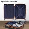 Coolife Luggage Set, Lightweight Durable Hardshell, 4 piece, Navy | suitcase set with 360° Spinner Wheels, TSA-approved Lock, Checked Family Travel, 16/20/24/28 Inch(Family Set-Apricot Black)