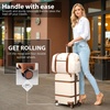 Coolife PC Hardshell Luggage, TSA Lock, Spinner Wheels, 3-Piece Set | 3-Piece/6-Piece Set, PC hardshell, multi-compartment + TSA lock, 360° spinner wheels, vintage design(Dark Green)