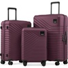 Coolife Luggage 3 Piece Set, Lightweight PC Hardside Suitcases, 20/24/28 | Expandable 20-Inch Carry-On, Dual Spinner Wheels, TSA-Approved Lock, Upgraded PC Hardshell, Durable Travel Suitcases(Dark Purple)