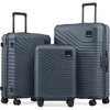 Coolife Luggage 3 Piece Set, Lightweight PC Hardside Suitcases, 20/24/28 | Expandable 20-Inch Carry-On, Dual Spinner Wheels, TSA-Approved Lock, Upgraded PC Hardshell, Durable Travel Suitcases(Navy)