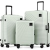 Coolife Luggage 3 Piece Set, Lightweight PC Hardside Suitcases, 20/24/28 | Expandable 20-Inch Carry-On, Dual Spinner Wheels, TSA-Approved Lock, Upgraded PC Hardshell, Durable Travel Suitcases(Light Green)