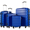 Coolife Luggage Set, Lightweight Durable Hardshell, 4 piece, Navy | suitcase set with 360° Spinner Wheels, TSA-approved Lock, Checked Family Travel, 16/20/24/28 Inch(Family Set-Navy)