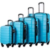Coolife Luggage Set, Lightweight Durable Hardshell, 4 piece, Navy | suitcase set with 360° Spinner Wheels, TSA-approved Lock, Checked Family Travel, 16/20/24/28 Inch(Family Set-Blue)