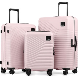 Coolife Luggage 3 Piece Set, Lightweight PC Hardside Suitcases, 20/24/28 | Expandable 20-Inch Carry-On, Dual Spinner Wheels, TSA-Approved Lock, Upgraded PC Hardshell, Durable Travel Suitcases(Pink)