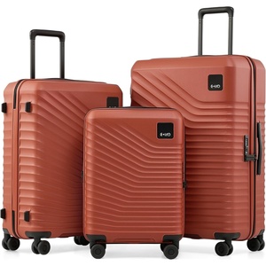 Coolife Luggage 3 Piece Set, Lightweight PC Hardside Suitcases, 20/24/28 | Expandable 20-Inch Carry-On, Dual Spinner Wheels, TSA-Approved Lock, Upgraded PC Hardshell, Durable Travel Suitcases(Brown)
