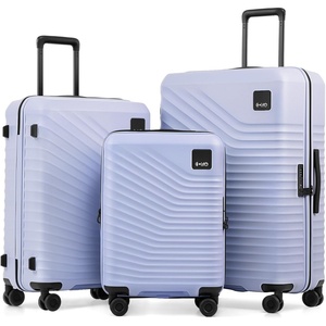 Coolife Luggage 3 Piece Set, Lightweight PC Hardside Suitcases, 20/24/28 | Expandable 20-Inch Carry-On, Dual Spinner Wheels, TSA-Approved Lock, Upgraded PC Hardshell, Durable Travel Suitcases(Light Purple)