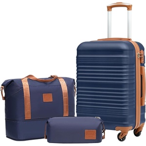 Coolife Luggage 6 Piece Set, Hardside Suitcases with Spinners, 16/20/24/28 | Lightweight ABS+PC Hardside Suitcases, TSA Lock, Duffel Bag with Back Sleeve, Toiletry Bag, Family Travel(Navy)