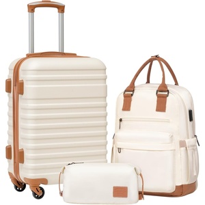 Coolife Luggage Set Hardside Suitcase,5 piece,Black(DB/TB/20/24/28) | Suitcase Set,5 Piece Carry on,TSA LOCK,360° Smooth Spinner Wheels,YKK Zippers,Smart Trolley Sleeve(White)