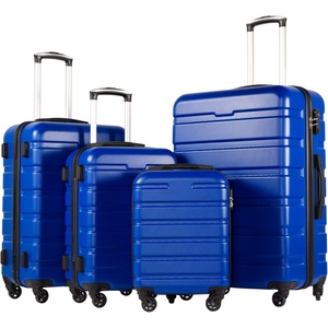 Coolife Luggage Set, Lightweight Durable Hardshell, 4 piece, Navy | suitcase set with 360° Spinner Wheels, TSA-approved Lock, Checked Family Travel, 16/20/24/28 Inch(Family Set-Navy)