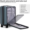 COOLIFE Luggage Suitcase Piece Set Carry On ABS+PC Spinner Trolley with pocket Compartmnet Weekend Bag(Night navy, 2-piece Set)