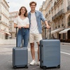 COOLIFE Luggage Suitcase Piece Set Carry On ABS+PC Spinner Trolley with pocket Compartmnet Weekend Bag(Night navy, 2-piece Set)