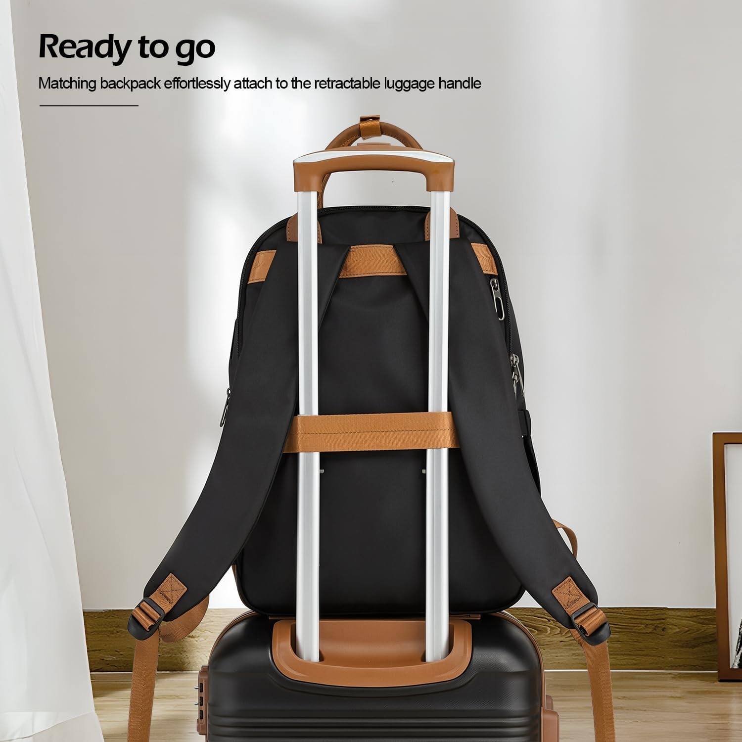 image:imageCoolife Luggage Set 3 Piece Luggage Set Carry On Suitcase Hardside Luggage with TSA Lock Spinner WheelsBlack 3 piece set DBTB20 Lightweight ABSPC Hardside Suitcase TSAApproved Lock Travel Duffel Bag with Back Sleeve Toiletry Bag WaterResistantBlack