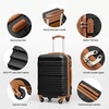 Coolife Luggage Set 3 Piece Luggage Set Carry On Suitcase Hardside Luggage with TSA Lock Spinner Wheels(Black, 3 piece set (DB/TB/20)) | Lightweight ABS+PC Hardside Suitcase, TSA-Approved Lock, Travel Duffel Bag with Back Sleeve, Toiletry Bag, Water-Resistant(Black)